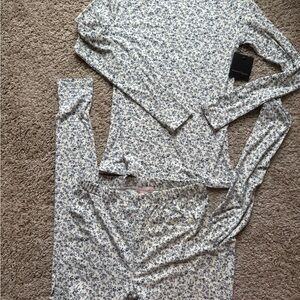 Nanette Lepore White and Blue Floral Pajama Set